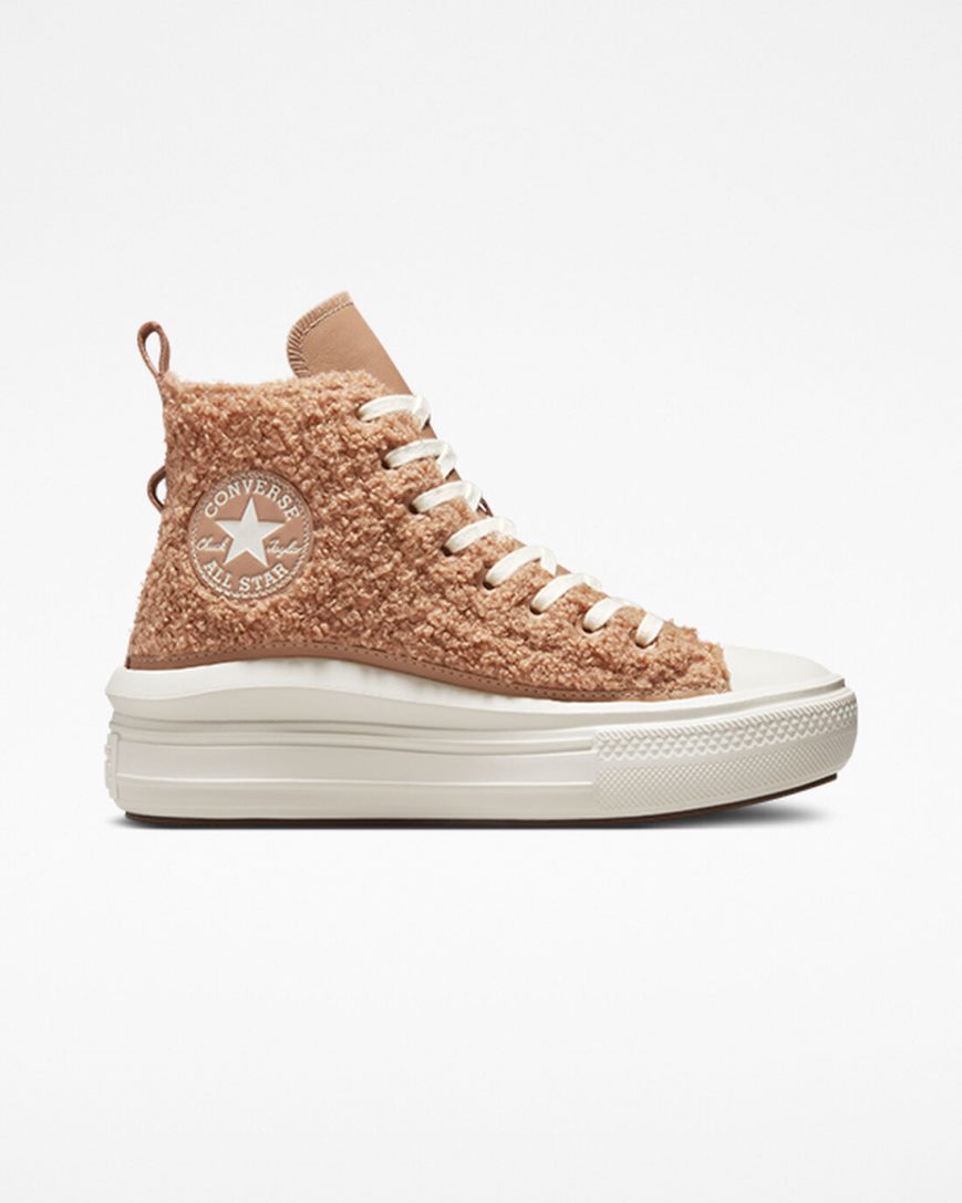 Dámské Boty Na Platformy Converse Chuck Taylor All Star Move Sherpa Vysoké Hnědé | CZ T31FL83